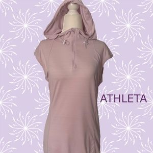 NWOT Athleta light pink tank top with hood